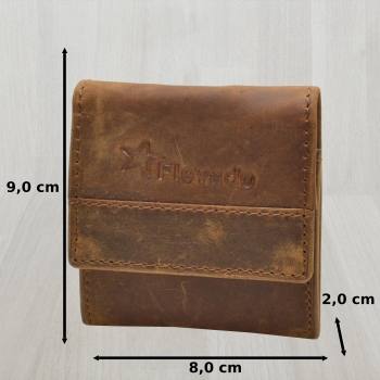 Mini Börse kleine Münzbörse Wiener Schachtel mit einen Geld Kartenfach Taschen Börse (Braun)
